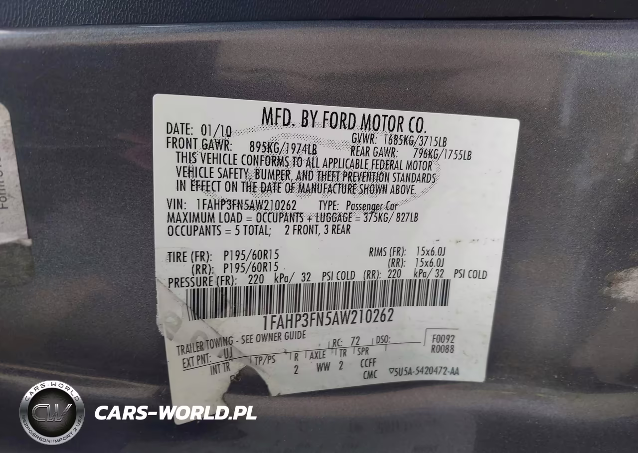 2010 Ford Focus Se VIN:1FAHP3FN5AW210262 - 9