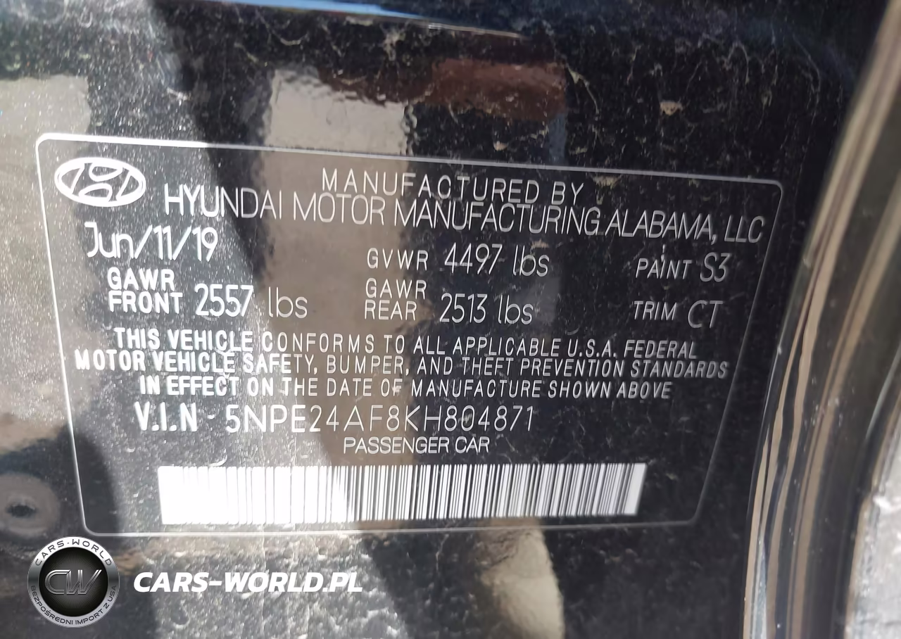 2019 Hyundai Sonata Se VIN:5NPE24AF8KH804871 - 9