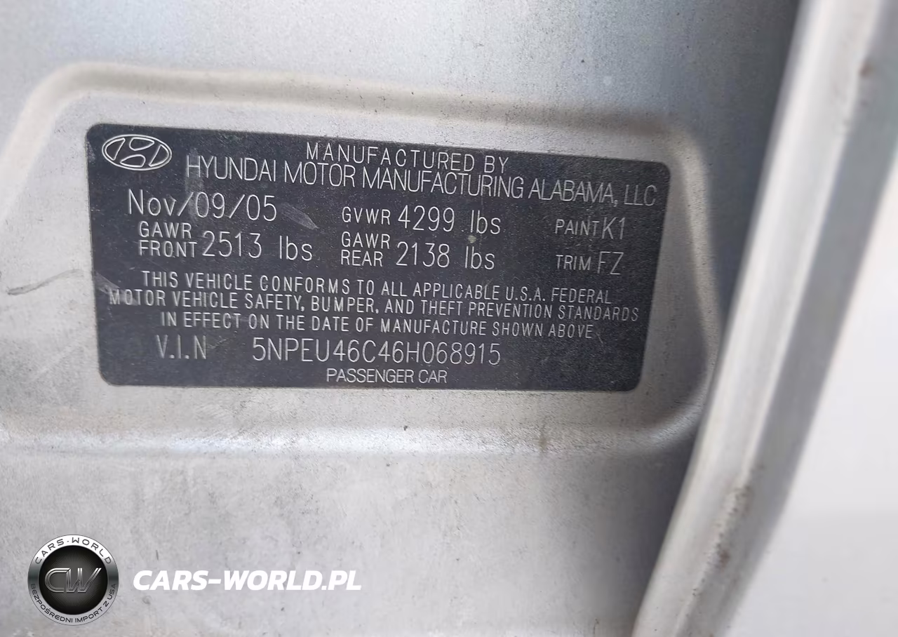 2006 Hyundai Sonata Gls VIN:5NPEU46C46H068915 - 9