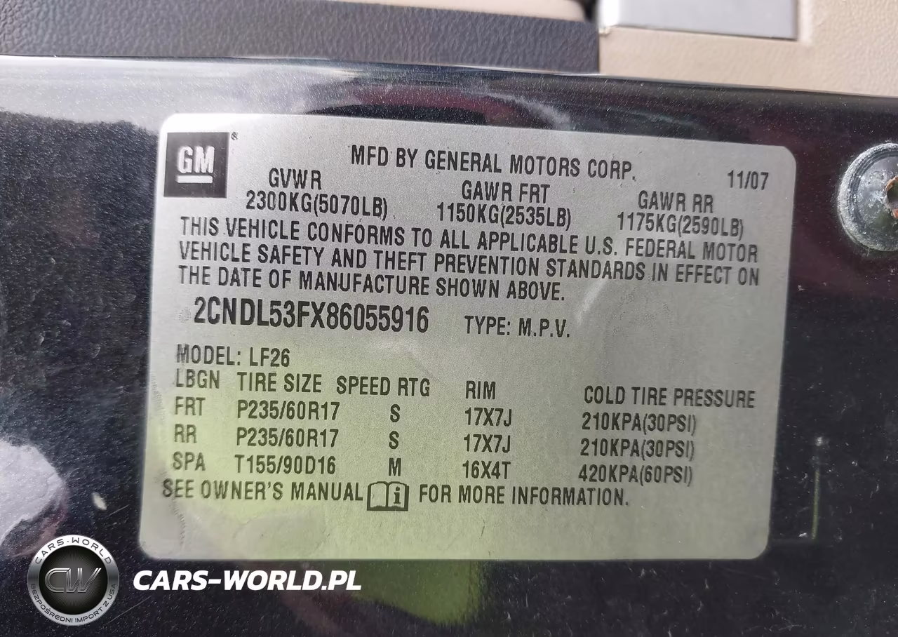2008 Chevrolet Equinox Lt VIN:2CNDL63F286055883 - 9