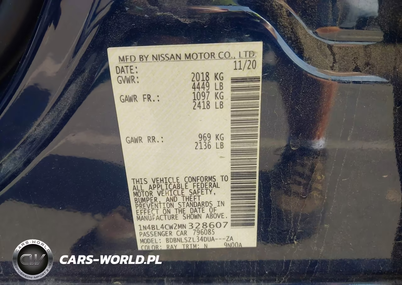 2021 Nissan Altima Sr Intelligent Awd VIN:1N4BL4CW2MN328607 - 9