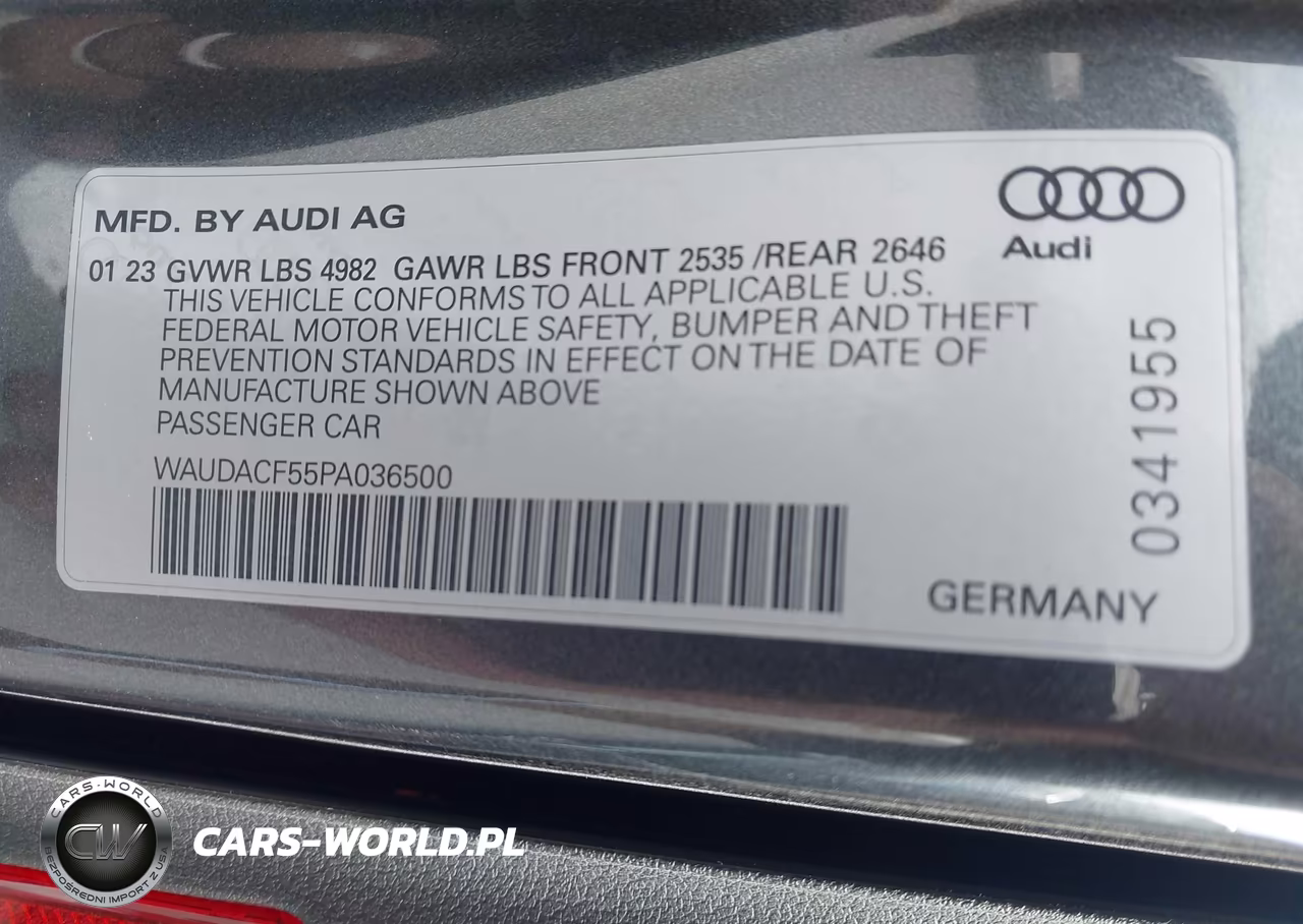 2023 Audi A5 Sportback Premium 45 Tfsi S Line Quattro S Tronic VIN:WAUDACF55PA036500 - 9