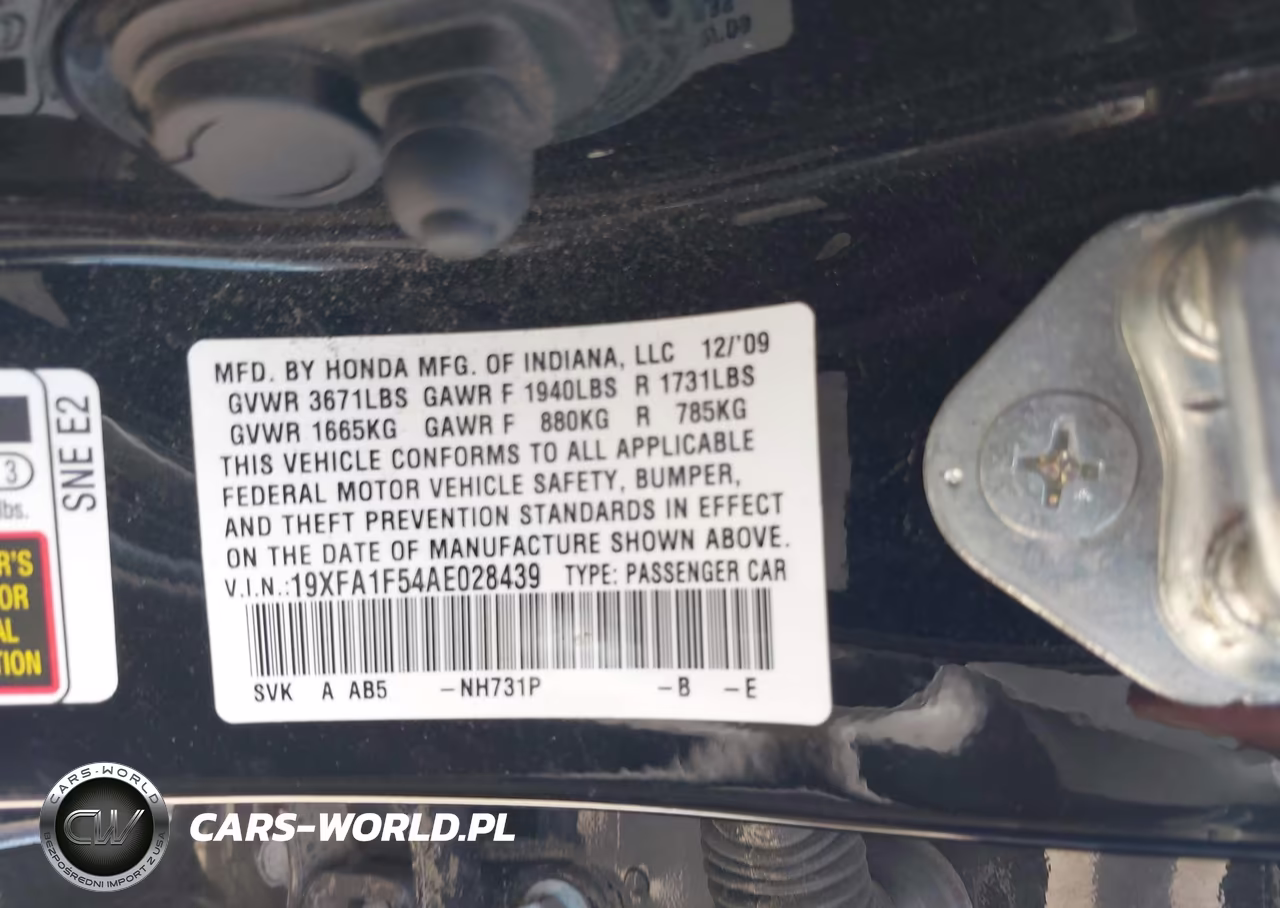 2010 Honda Civic Lx VIN:19XFA1F54AE028439 - 9
