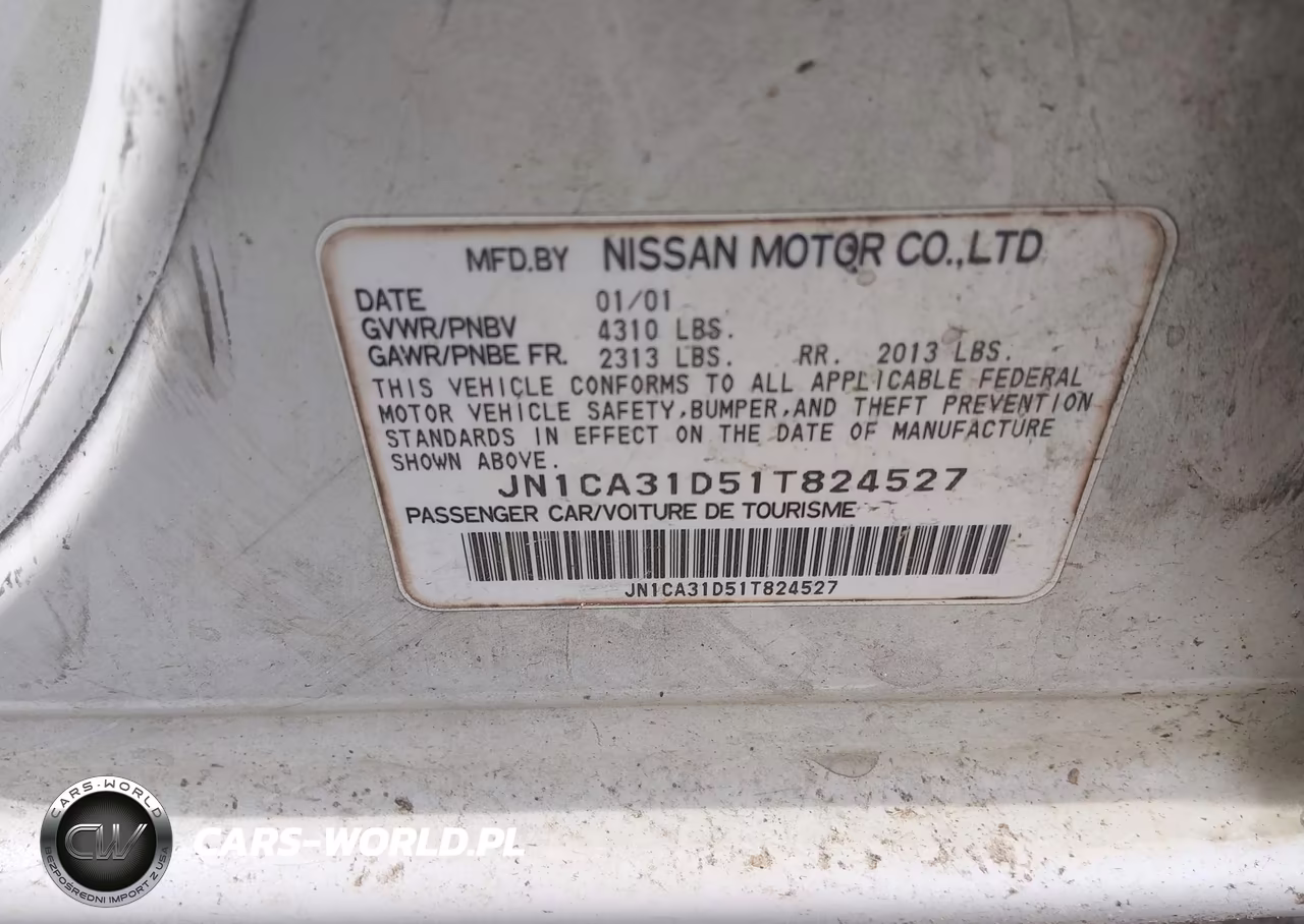 2001 Nissan Maxima VIN:JN1CA31051T824527 - 9