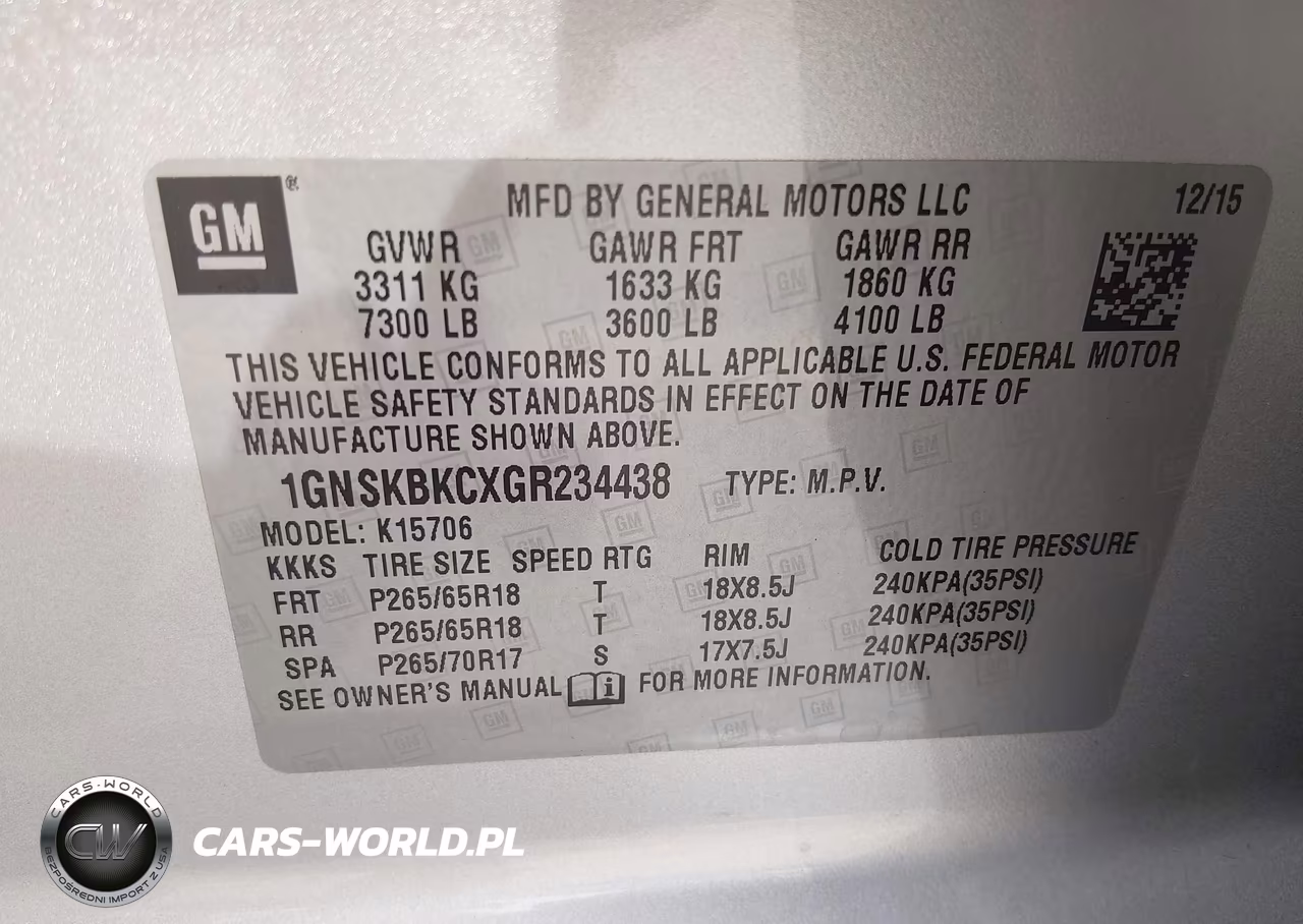 2016 Chevrolet Tahoe Lt VIN:1GNSKBKCXGR234438 - 9