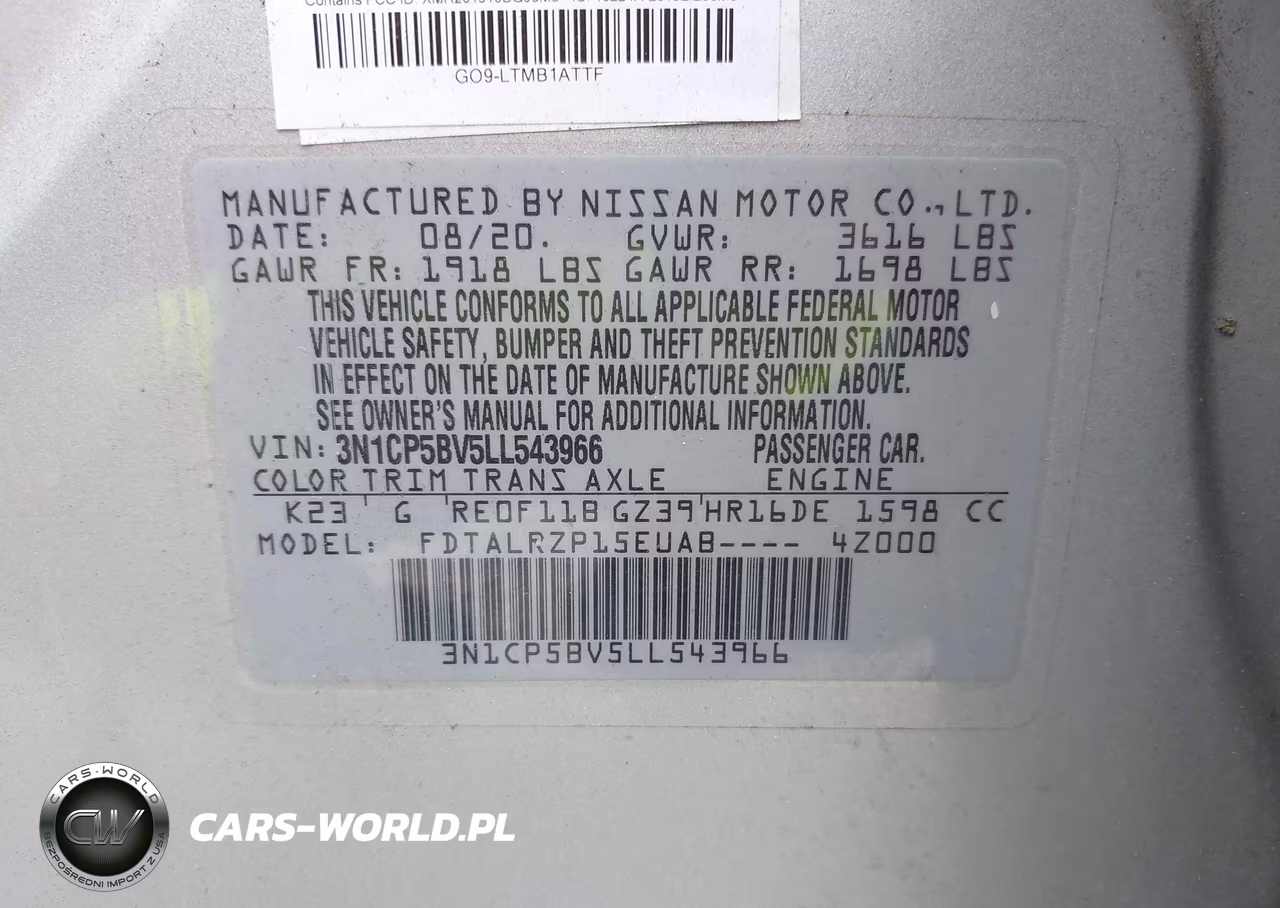2020 Nissan Kicks S Xtronic Cvt VIN:3N1CP5BV5LL543966 - 9