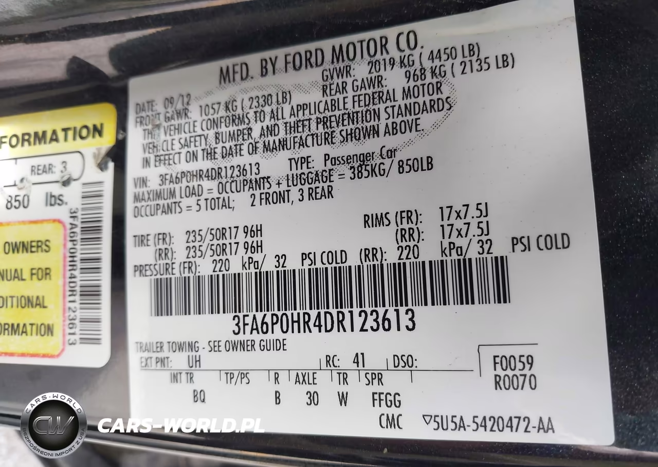 2013 Ford Fusion Se VIN:3FA6P0HR4DR123613 - 9