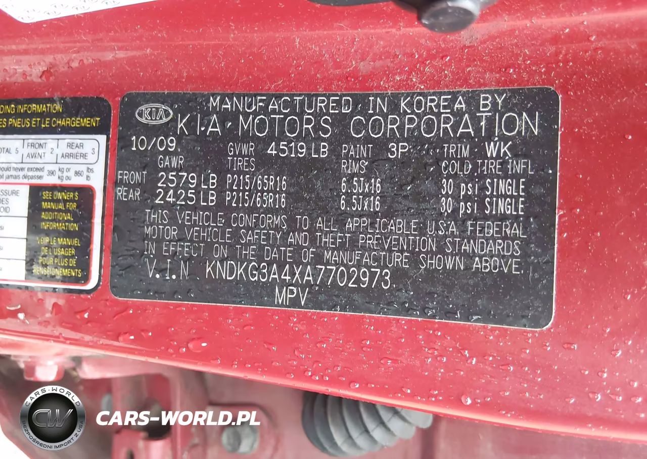 2010 Kia Sportage Lx VIN:KNDKG3A4XA7702973 - 9