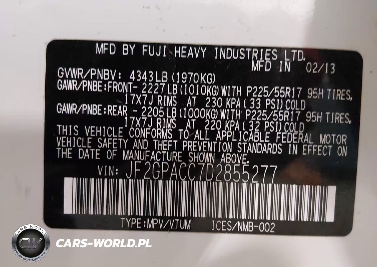 2013 Subaru Xv Crosstrek 2.0I Premium VIN:JF2GPACC7D2855277 - 9