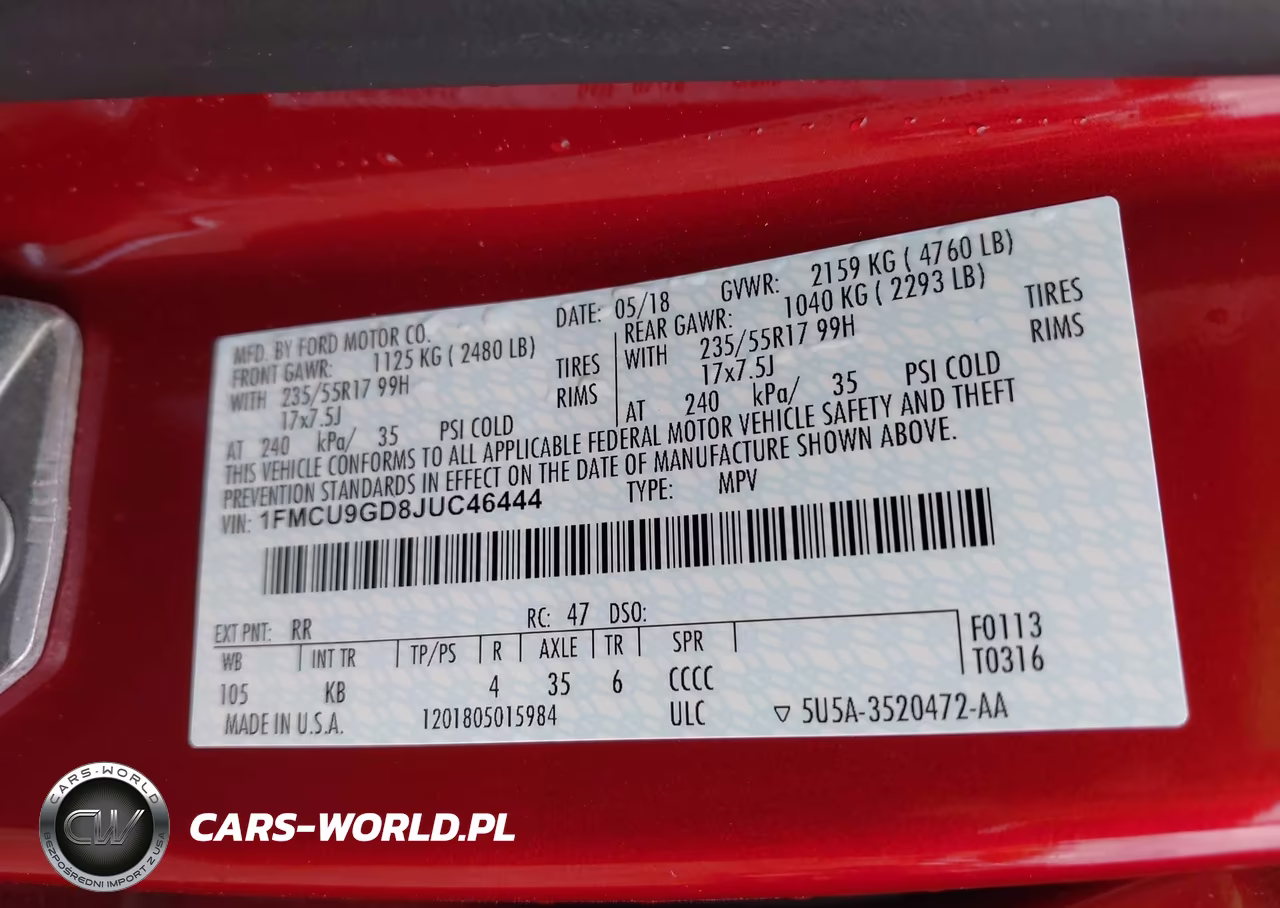 2018 Ford Escape Se VIN:1FMCU9GD8JUC46444 - 9