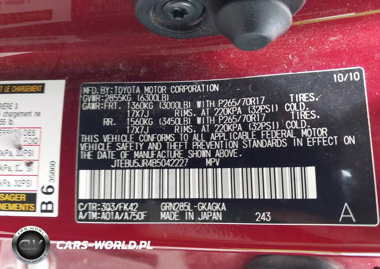 2011 Toyota 4Runner Sr5 V6 VIN:JTEBU5JR4B5042227 - 9