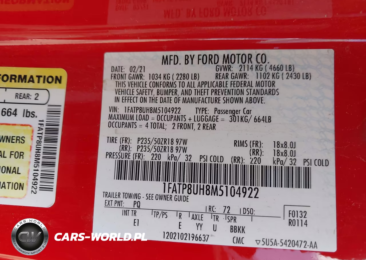 2021 Ford Mustang Ecoboost Premium VIN:1FATP8UH8M5104922 - 9