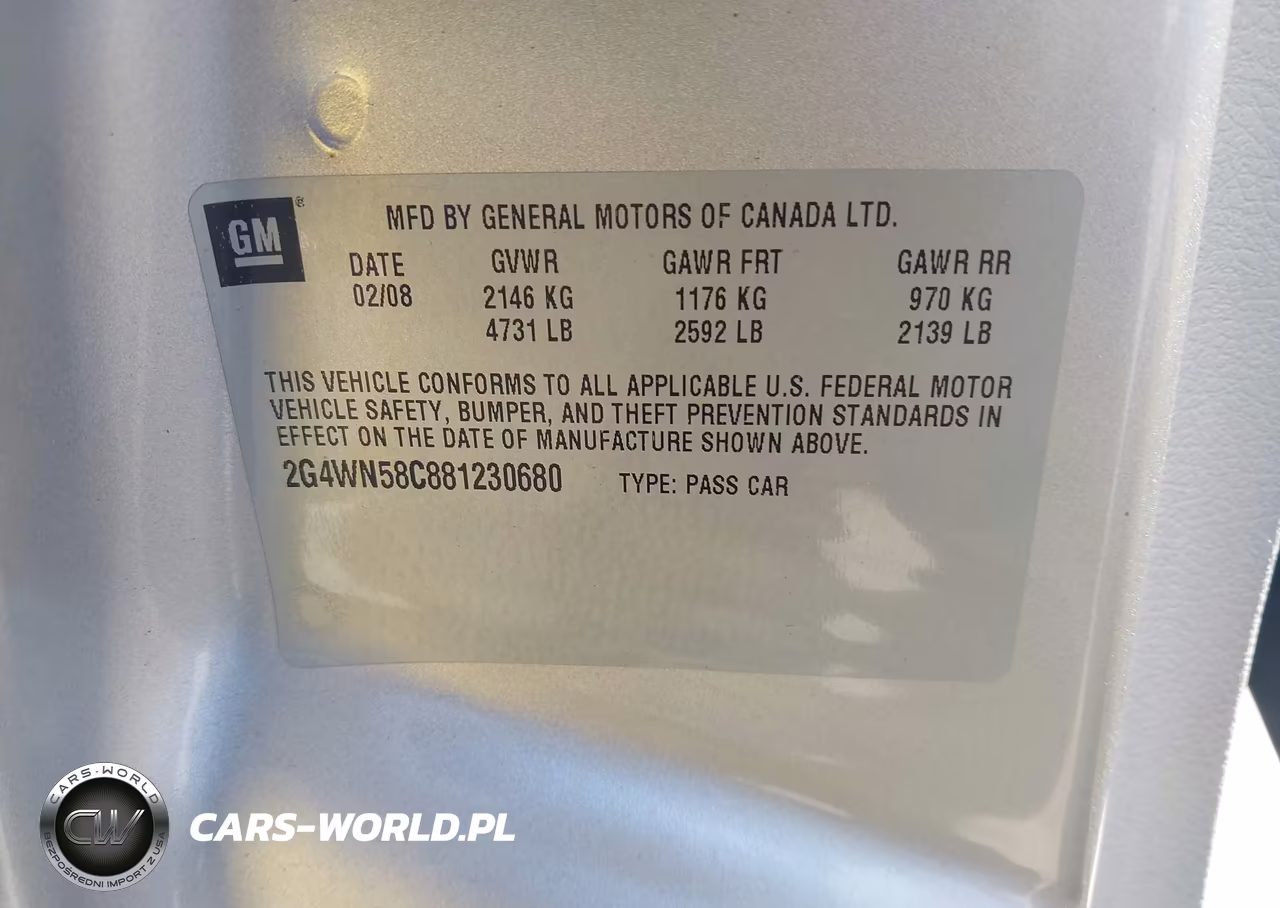 2008 Buick Lacrosse Super VIN:2G4WN58C881230680 - 9