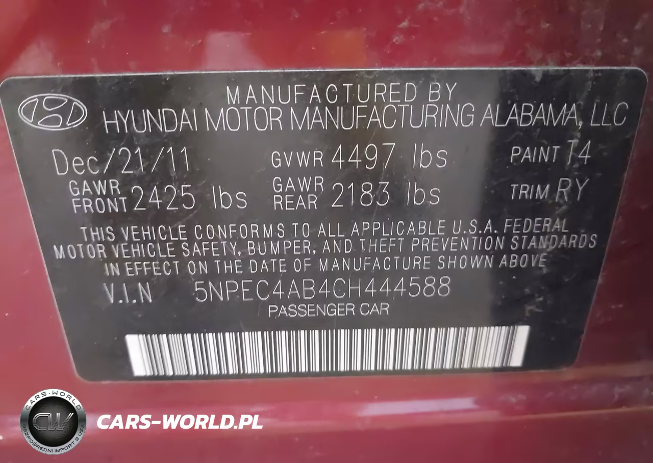 2012 Hyundai Sonata Se 2.0T VIN:5NPEC4AB4CH444588 - 9