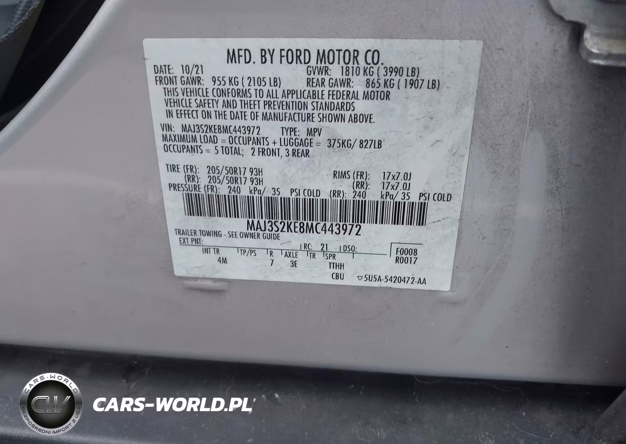 2021 Ford Ecosport Titanium VIN:MAJ3S2KE8MC443972 - 9
