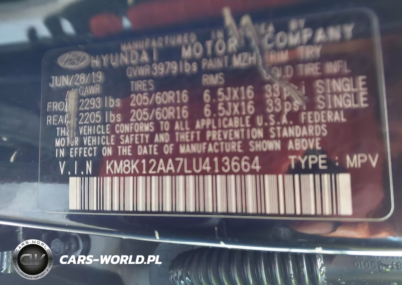 2020 Hyundai Kona Se VIN:KM8K12AA7LU413664 - 9