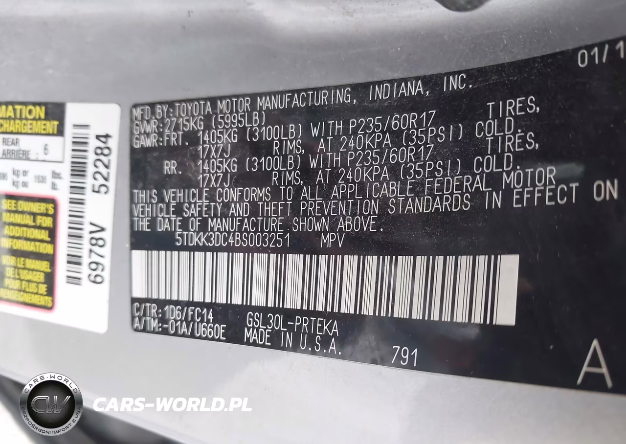 2011 Toyota Sienna Le V6 VIN:5TDKK3DC4BS003251 - 9