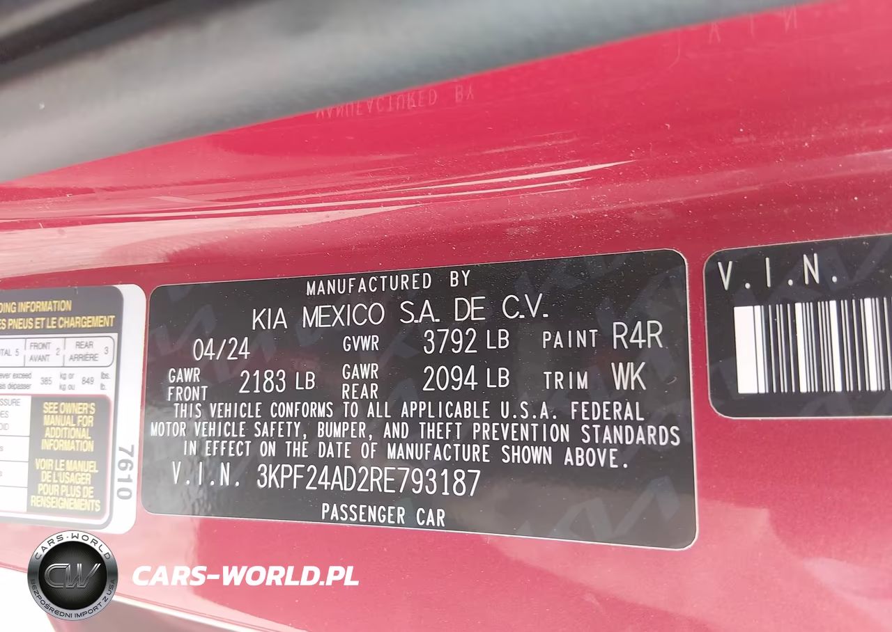 2024 Kia Forte Lxs VIN:3KPF24AD2RE793187 - 9