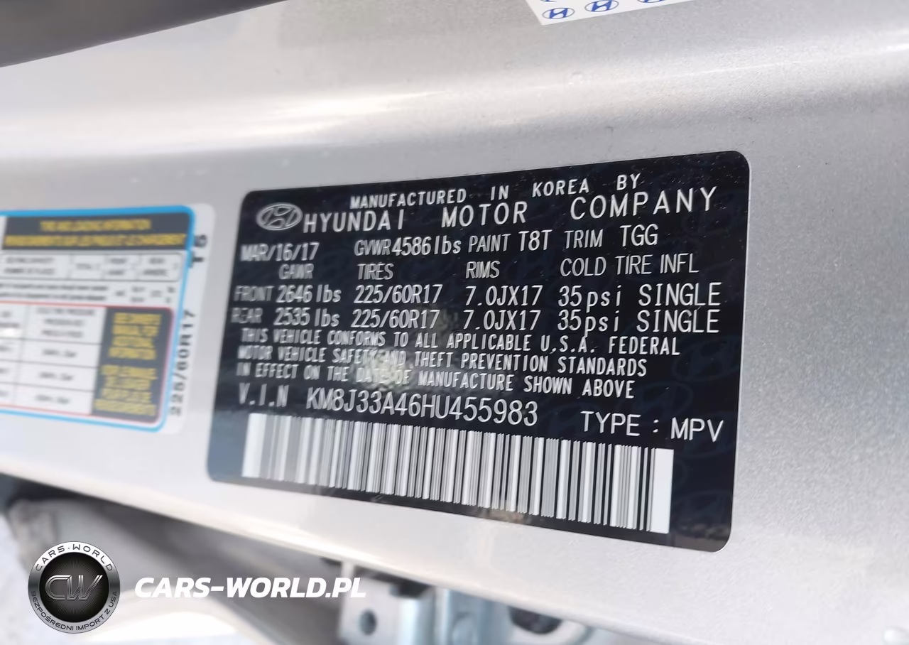 2017 Hyundai Tucson Se VIN:KM8J33A46HU455983 - 9