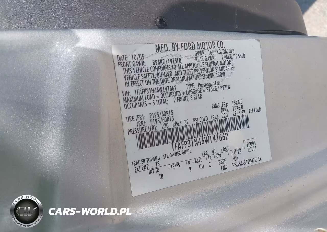 2006 Ford Focus Zx3 VIN:1FAFP31N46W147662 - 9