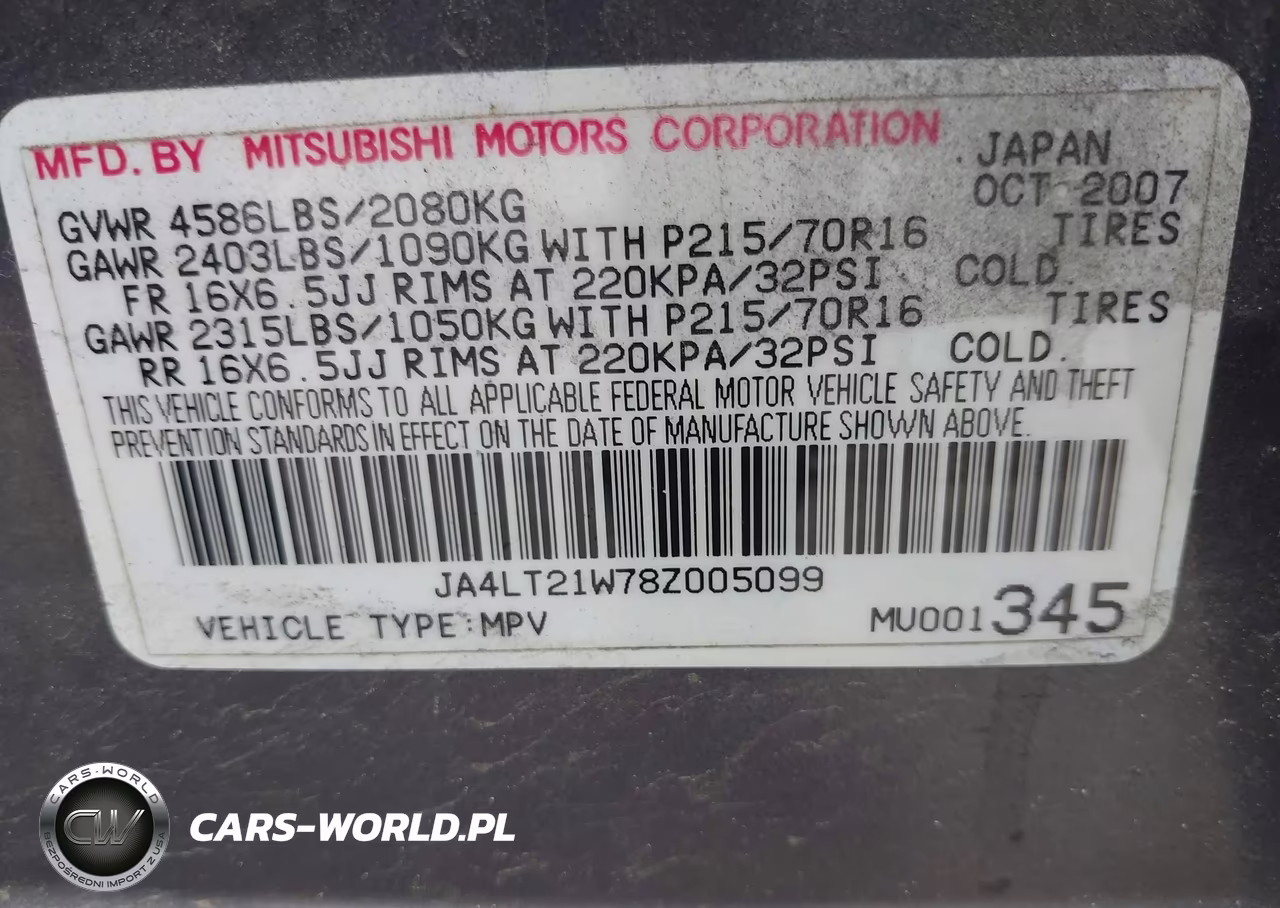 2008 Mitsubishi Outlander Es VIN:JA4LT21W78Z005099 - 9