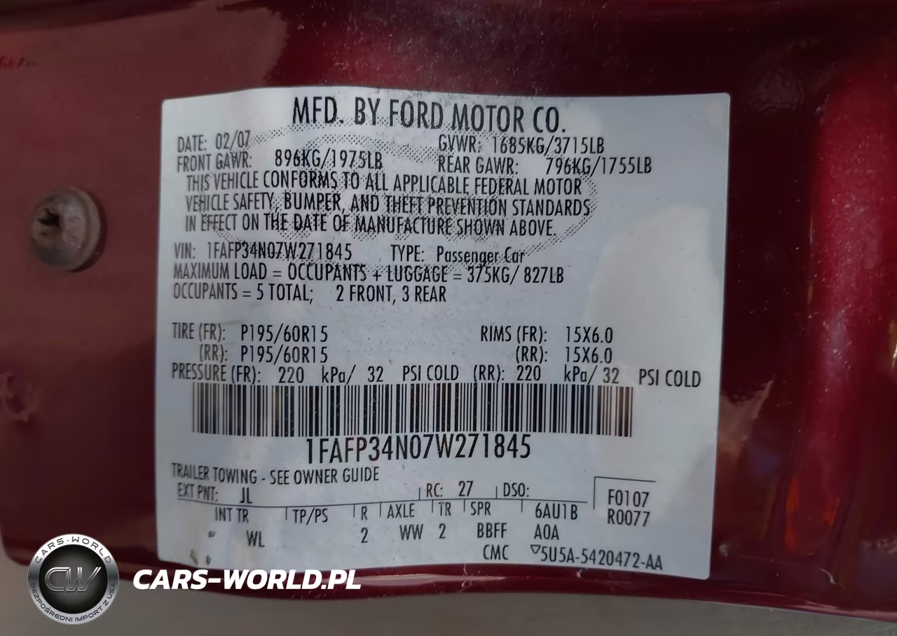 2007 Ford Focus S-Se-Ses VIN:1FAFP34N07W271845 - 9