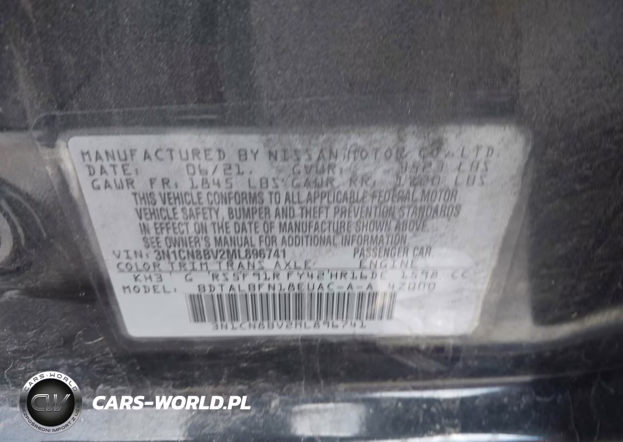 2021 Nissan Versa S 5-Speed Manual Transmission VIN:3N1CN8BV2ML896741 - 9