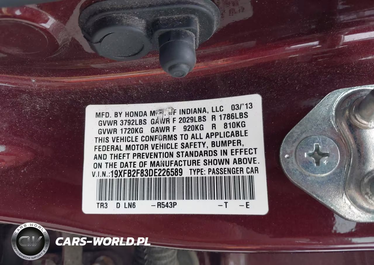 2013 Honda Civic Ex VIN:19XFB2F83DE226589 - 9
