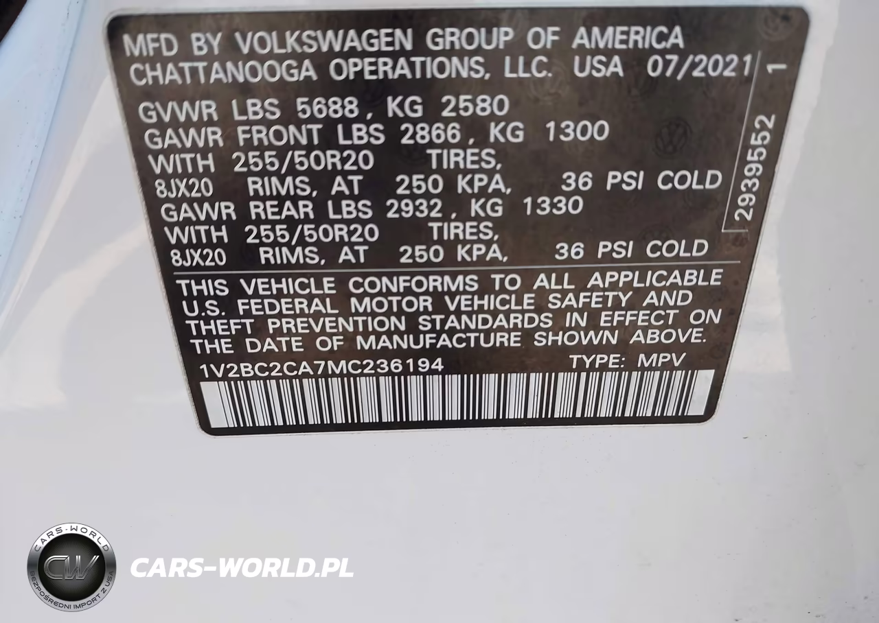 2021 Volkswagen Atlas Cross Sport 2.0T Sel VIN:1V2BC2CA7MC236194 - 9