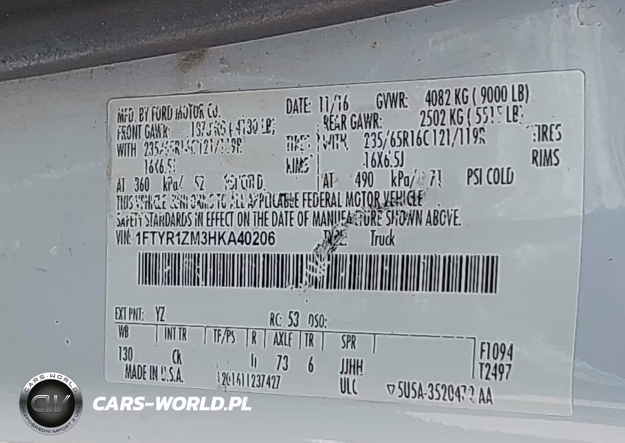 2017 Ford Transit-250 VIN:1FTYR1ZM3HKA40206 - 9