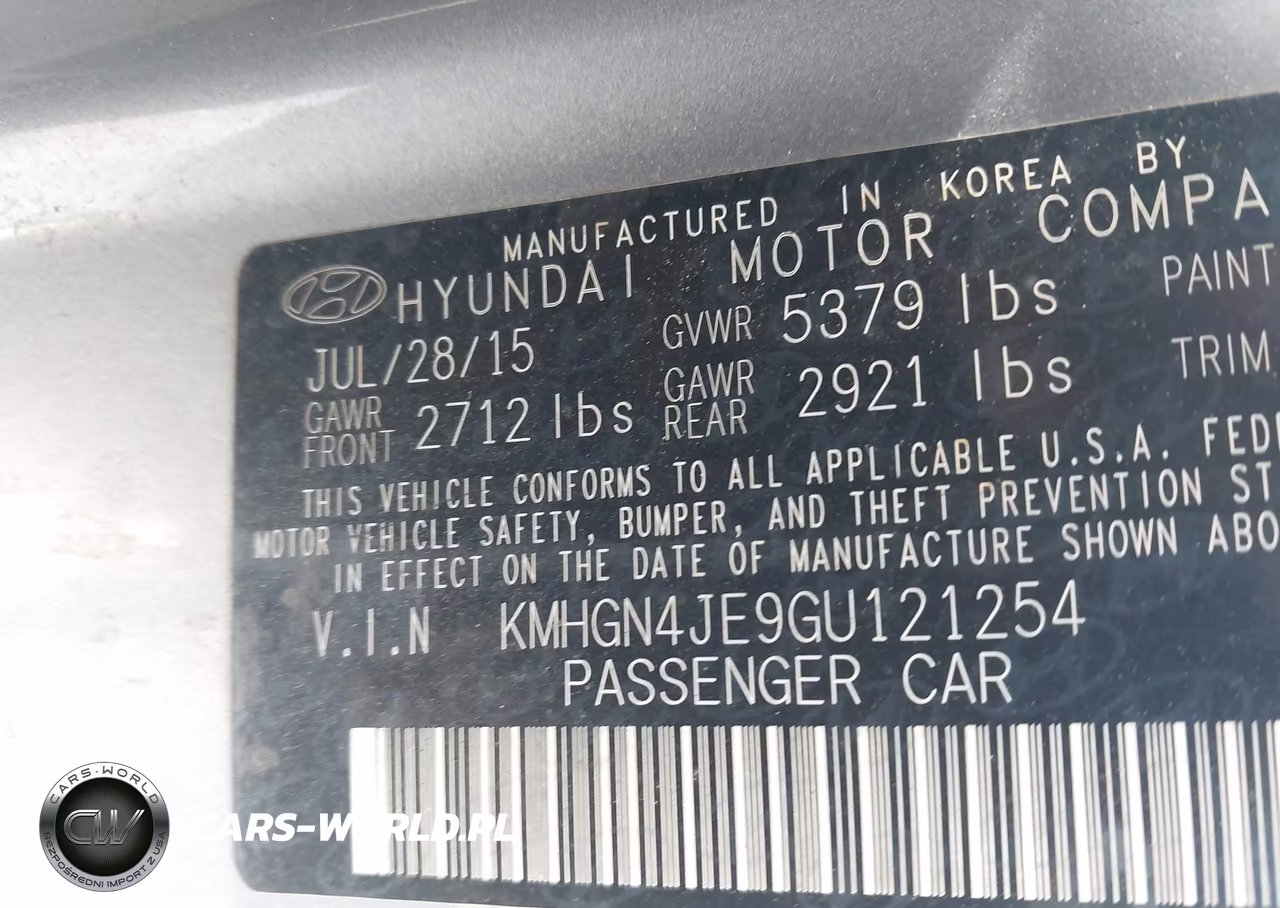2016 Hyundai Genesis 3.8 VIN:KMHGN4JE9GU121254 - 9