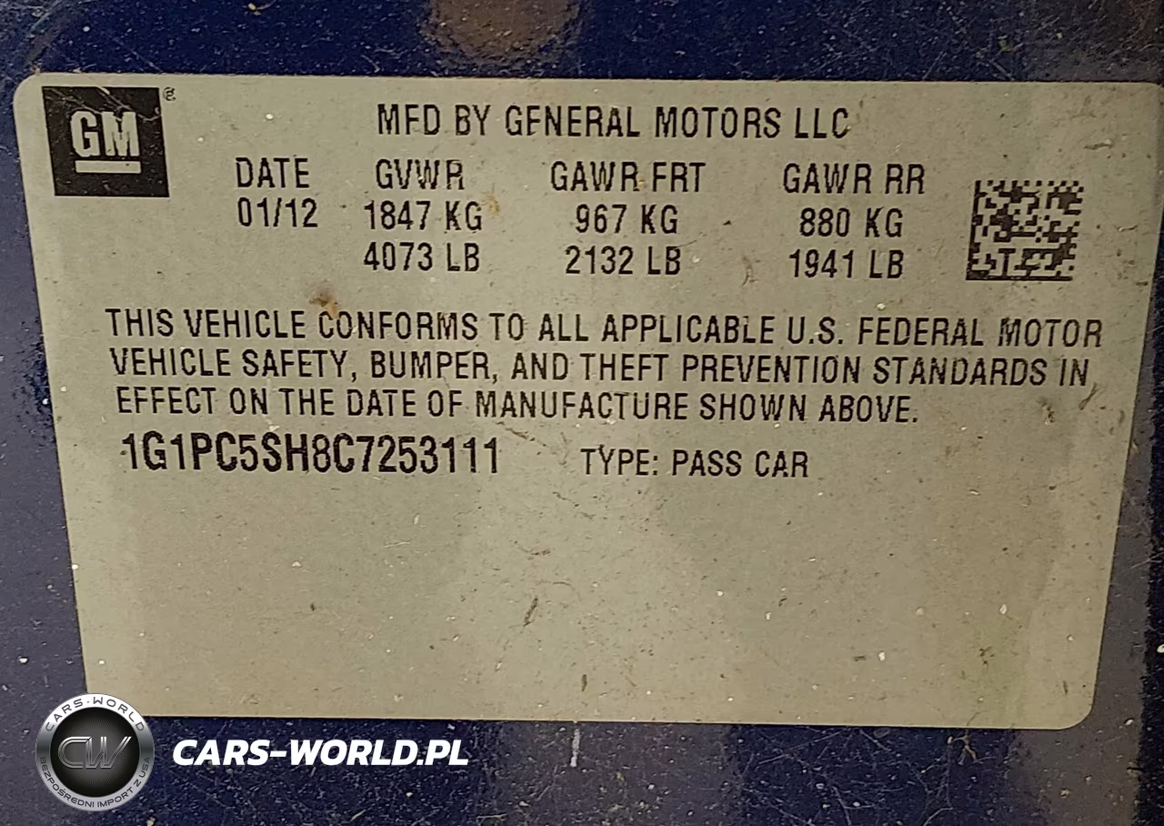 2012 Chevrolet Cruze Ls VIN:1G1PC5SH8C7253111 - 9