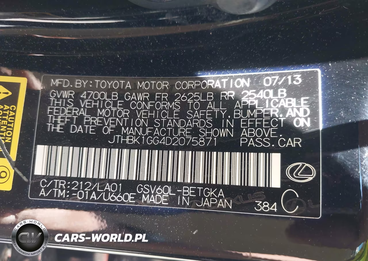 2013 Lexus Es 350 VIN:JTHBK1GG4D2075871 - 9