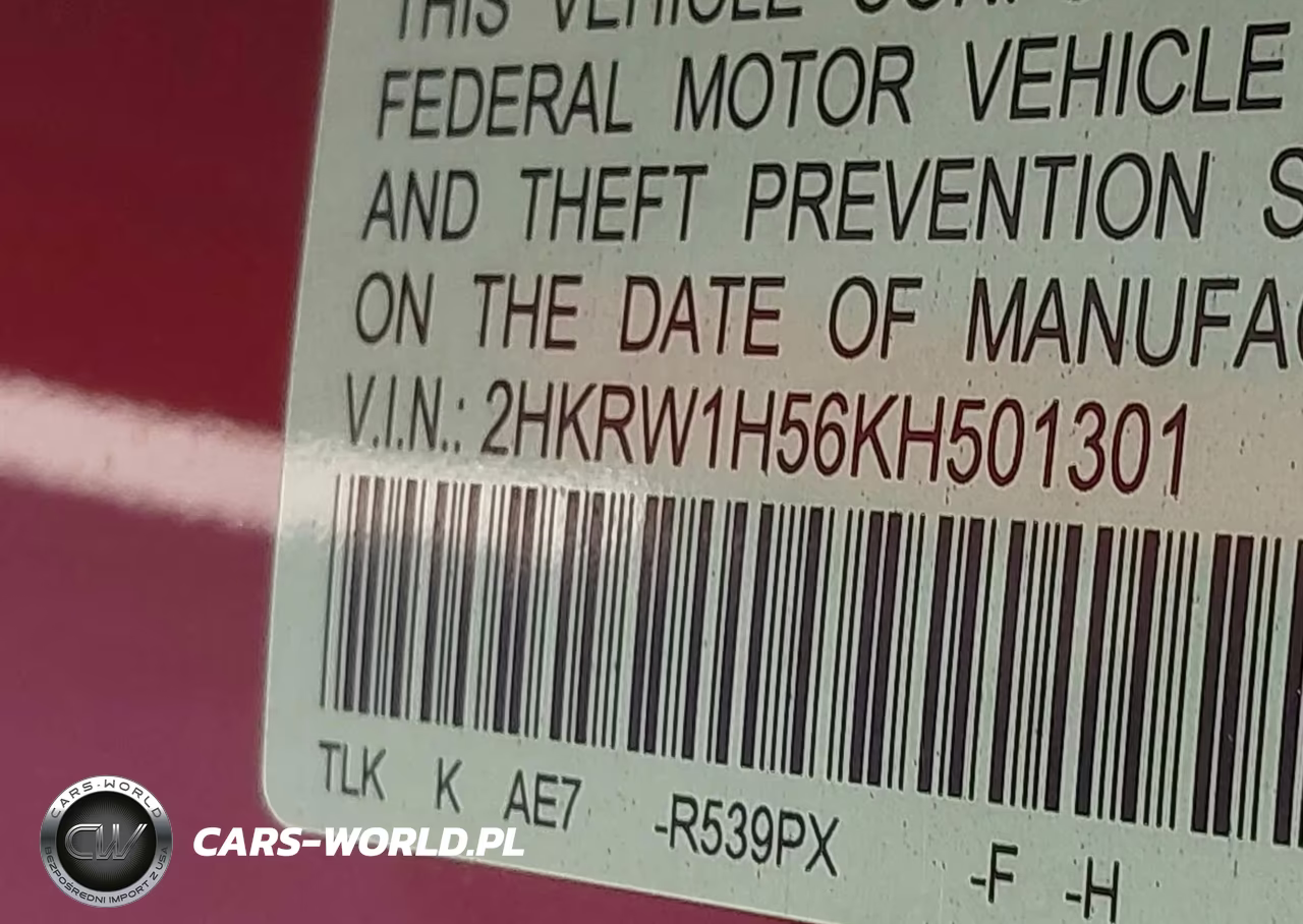 2019 Honda Cr-V Ex VIN:2HKRW1H56KH501301 - 9