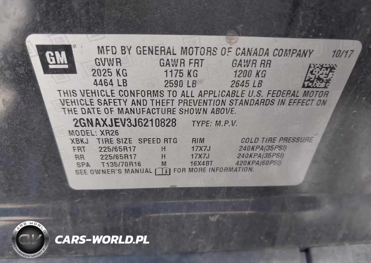 2018 Chevrolet Equinox Lt VIN:2GNAXJEV3J6210828 - 9