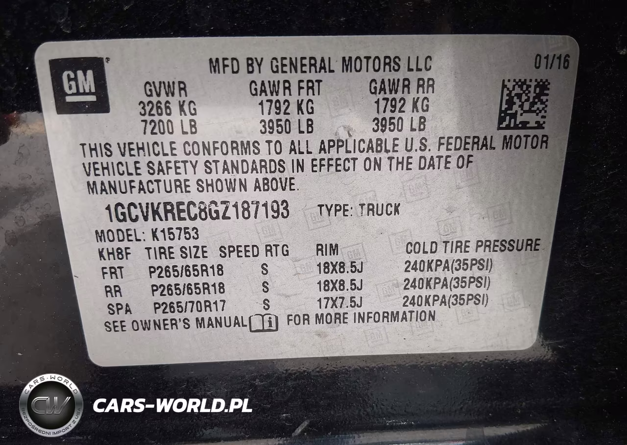 2016 Chevrolet Silverado 1500 2Lt VIN:1GCVKREC8GZ187193 - 9