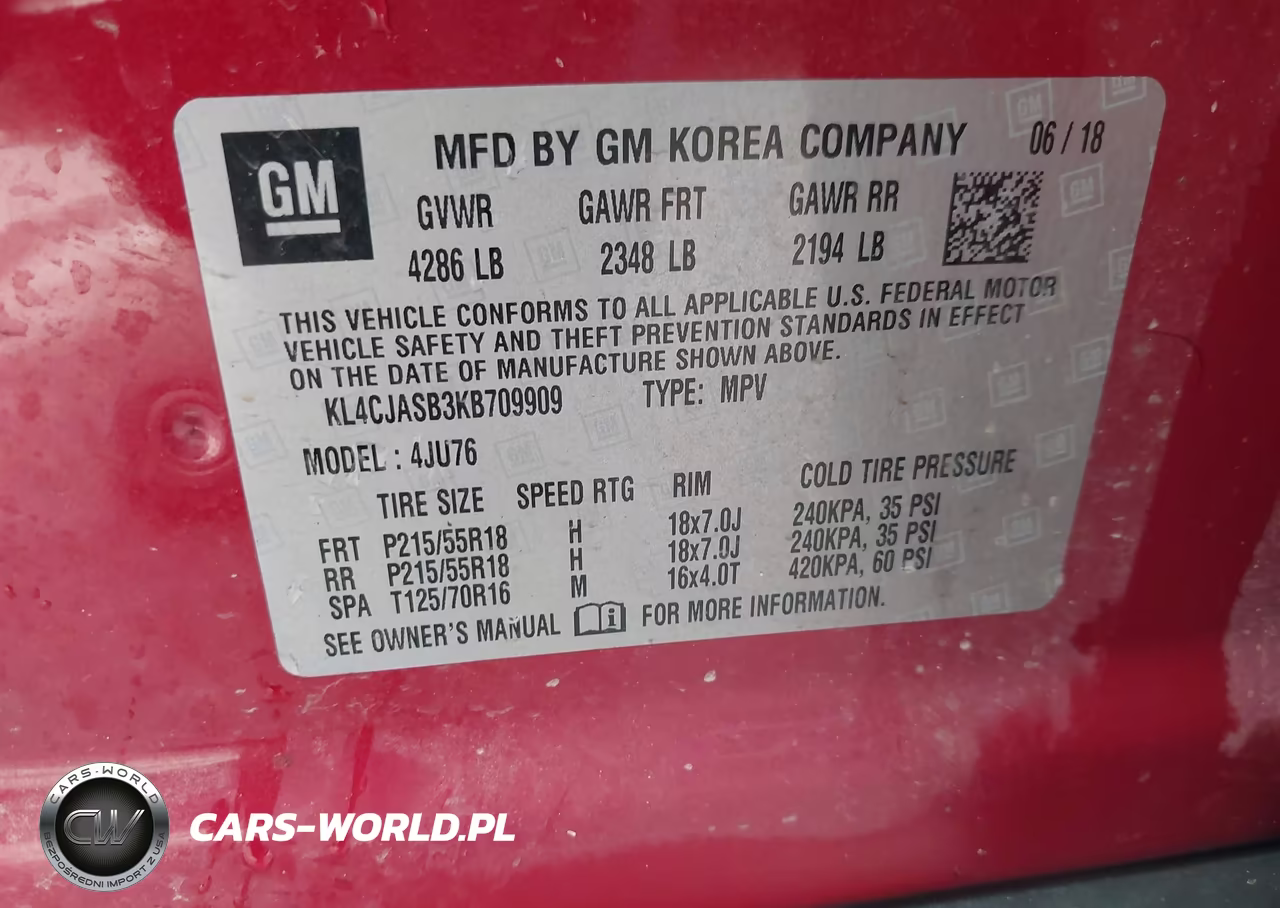 2019 Buick Encore Fwd Preferred VIN:KL4CJASB3KB709909 - 9