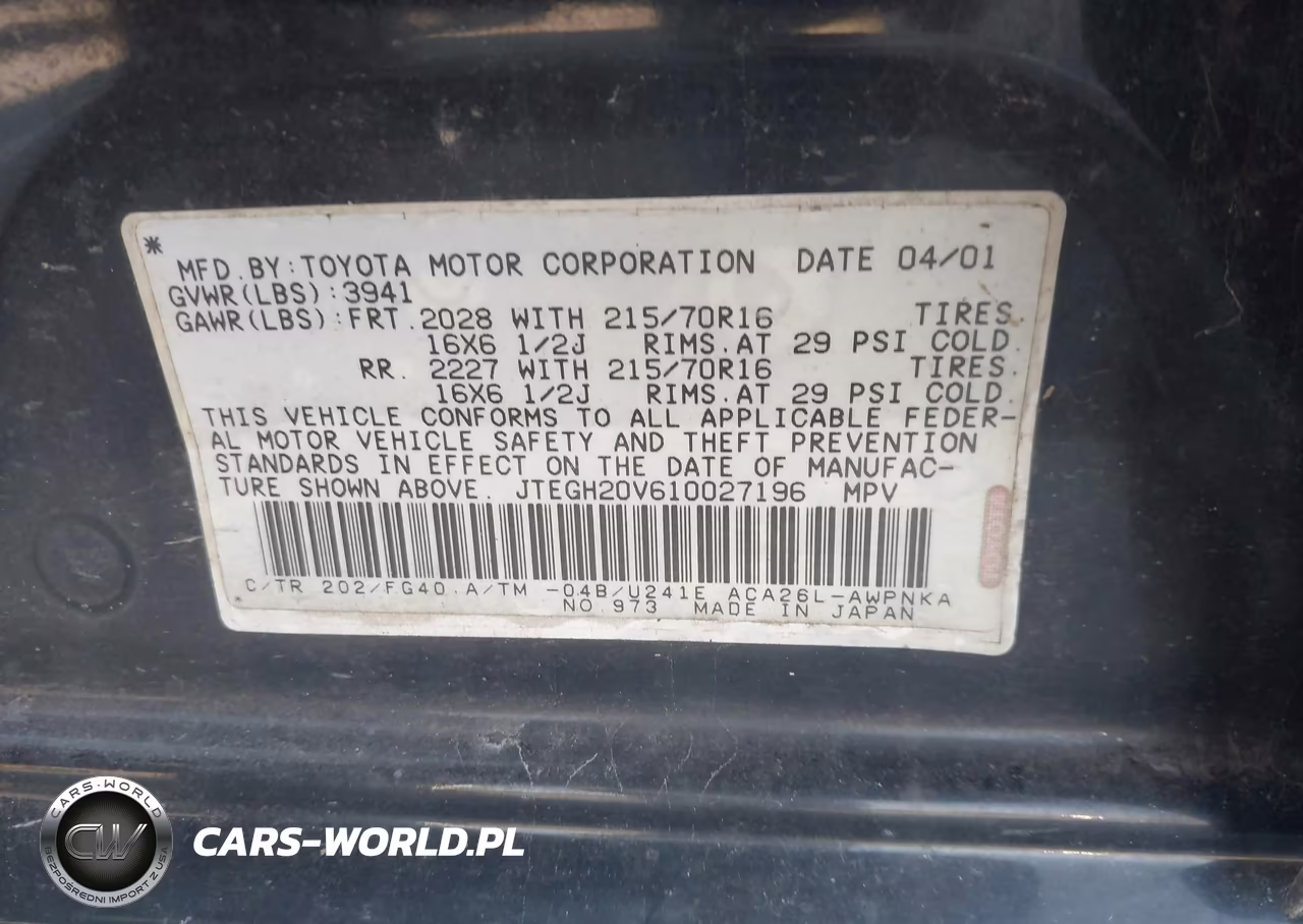 2001 Toyota Rav4 VIN:JTEGH20V610027196 - 9
