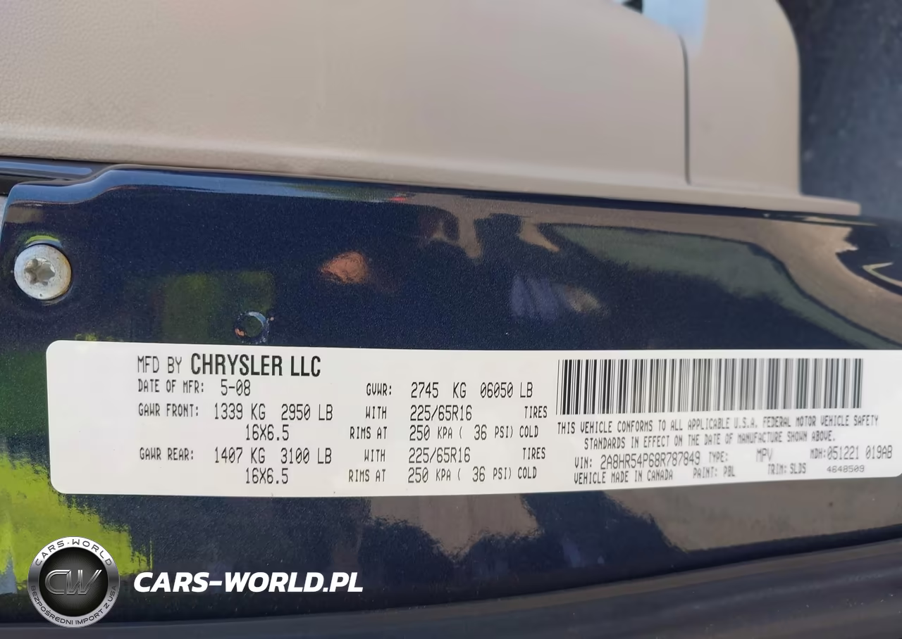 2008 Chrysler Town & Country Touring VIN:2A8HR54P68R787849 - 9