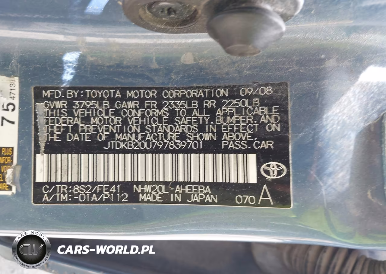 2009 Toyota Prius VIN:JTDKB20U797839701 - 9