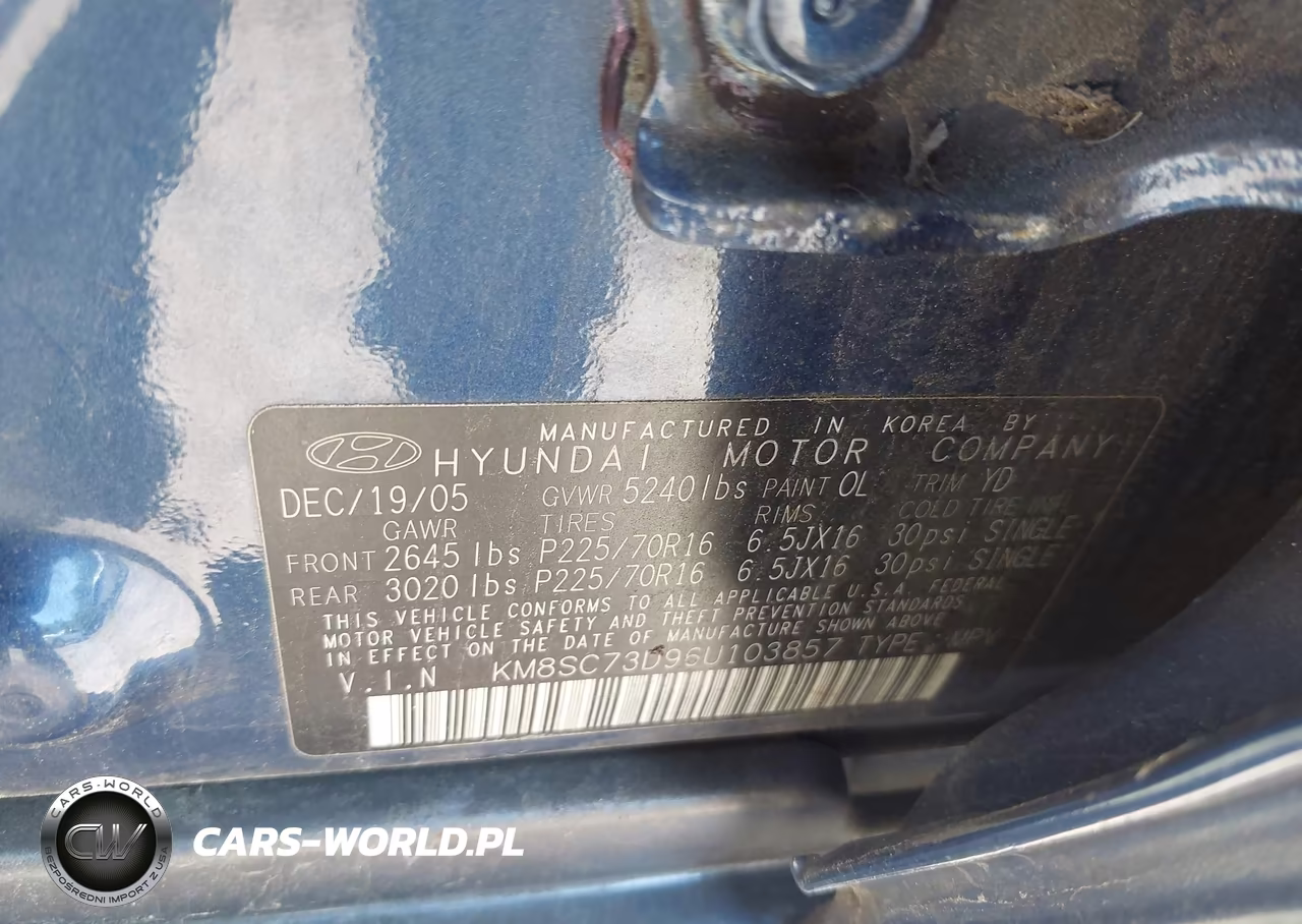2006 Hyundai Santa Fe Gls VIN:KM8SC73D96U103857 - 9