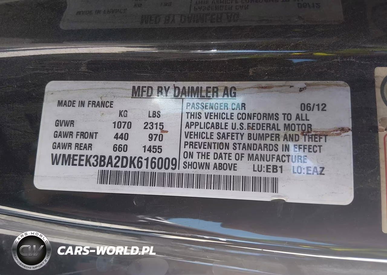 2013 Smart Fortwo Passion VIN:WMEEK3BA2DK616009 - 8