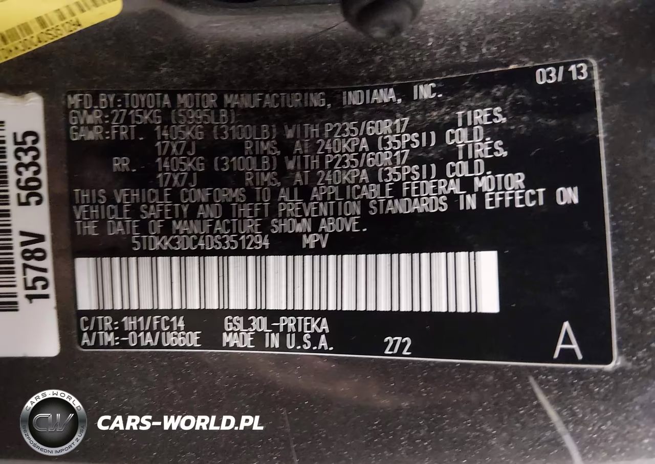 2013 Toyota Sienna Le V6 8 Passenger VIN:5TDKK3DC4DS351294 - 9