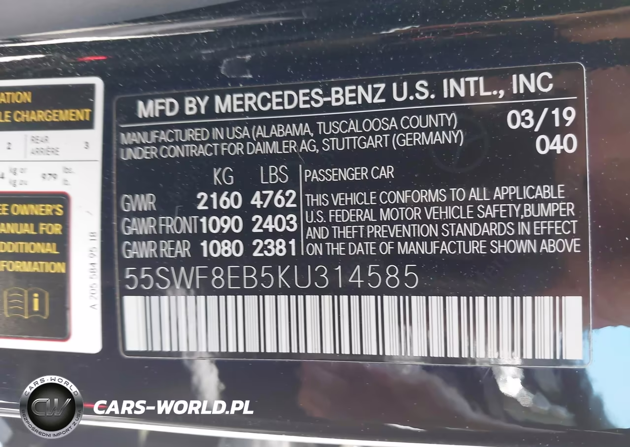2019 Mercedes-Benz C 300 4Matic VIN:55SWF8EB5KU314585 - 9
