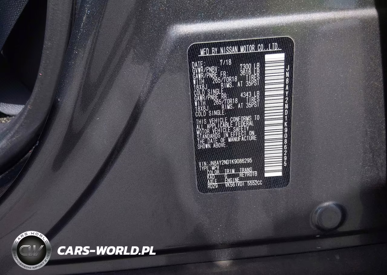 2019 Nissan Armada Sv VIN:JN8AY2ND1K9086295 - 9