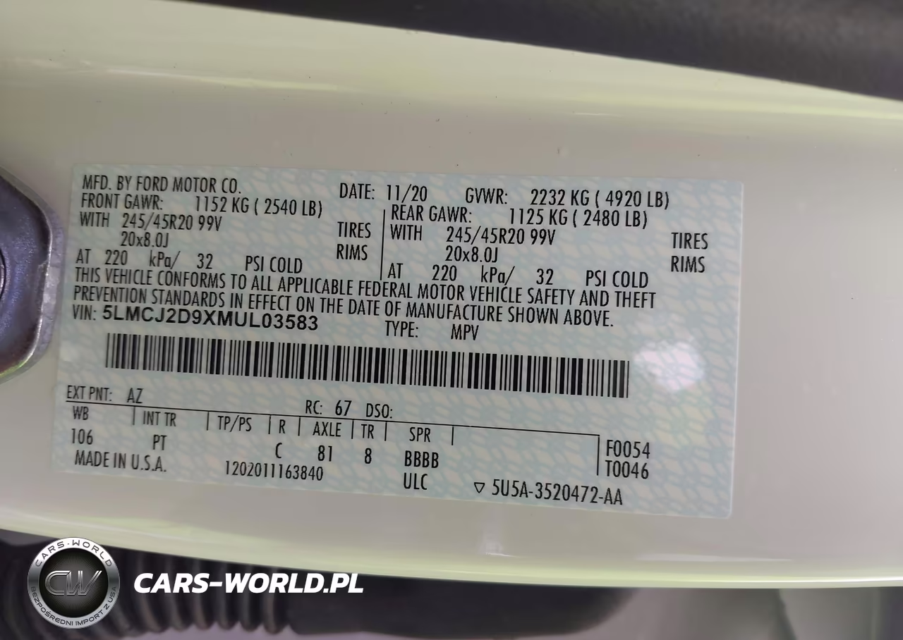 2021 Lincoln Corsair Reserve VIN:5LMCJ2D9XMUL03583 - 9