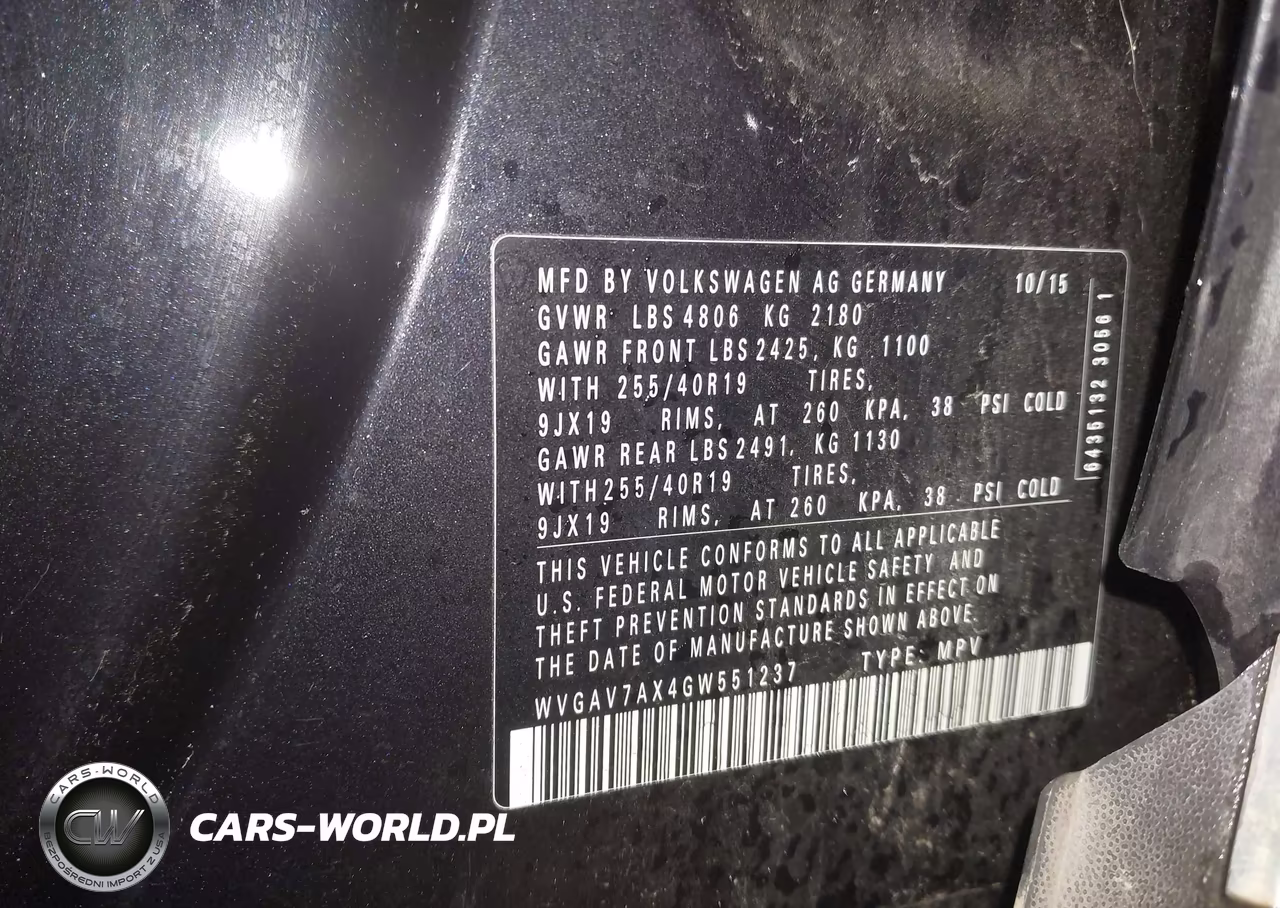 2016 Volkswagen Tiguan Sel VIN:WVGAV7AX4GW551237 - 9