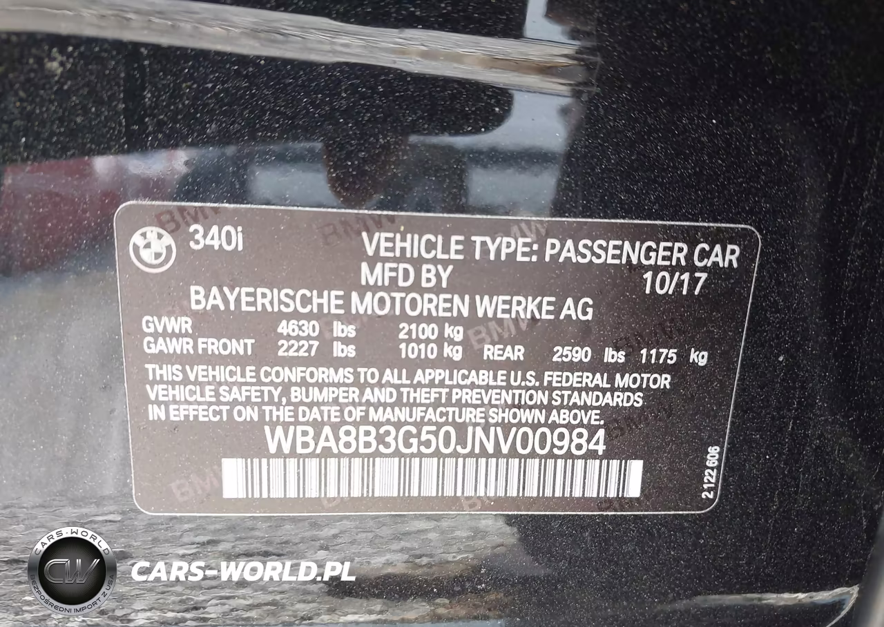 2018 BMW 340I VIN:WBA8B3G50JNV00984 - 9