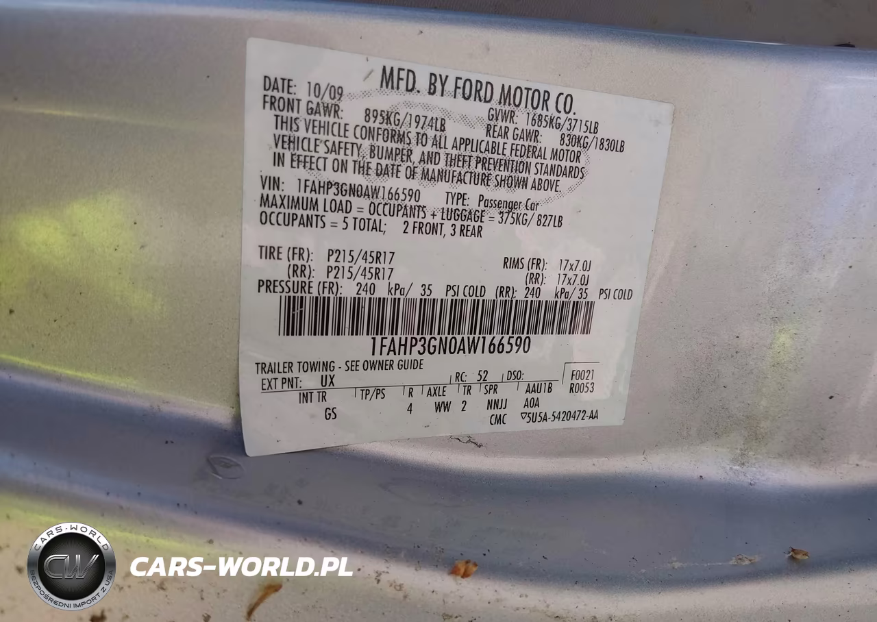 2010 Ford Focus Ses VIN:1FAHP3GN0AW166590 - 9