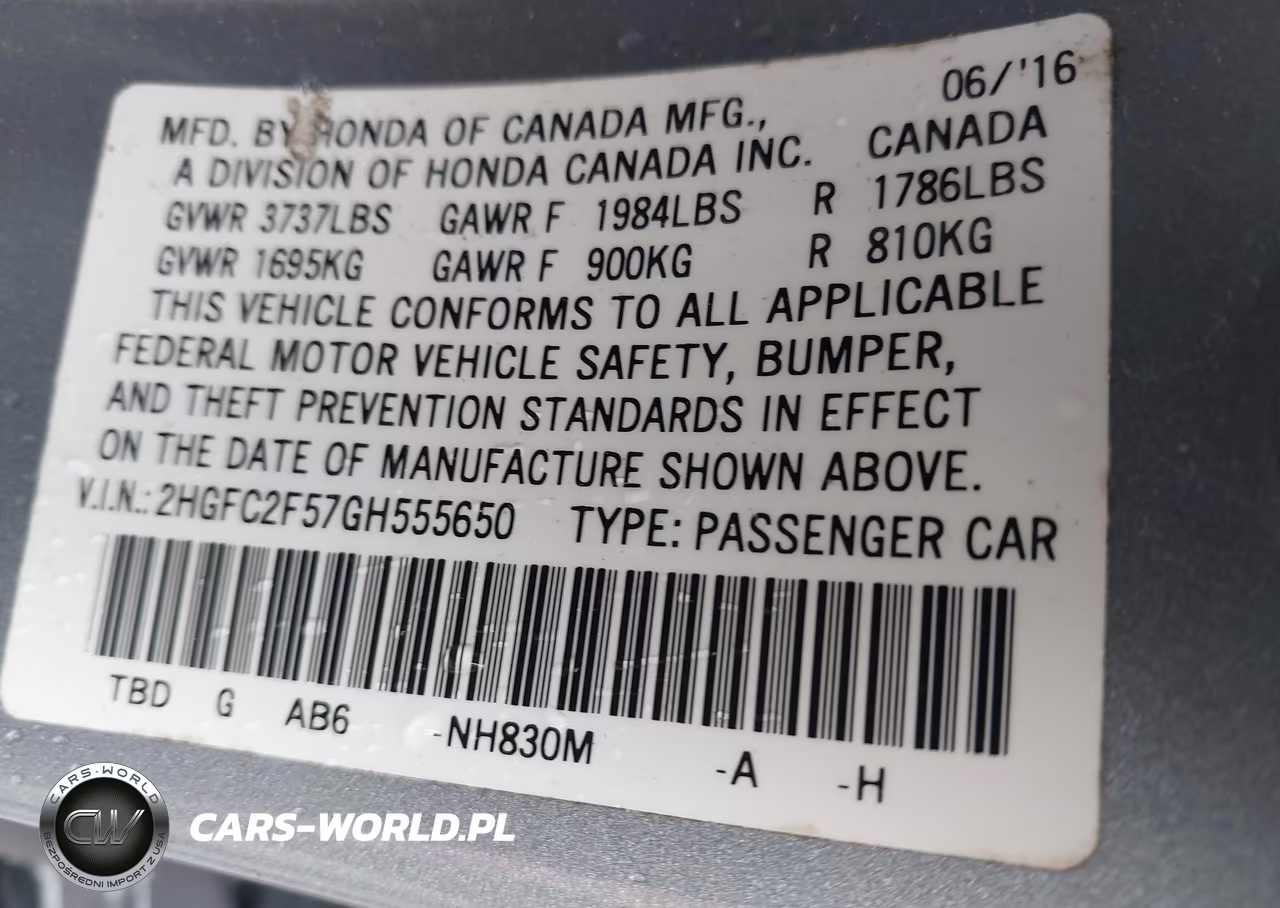 2016 Honda Civic Lx VIN:2HGFC2F57GH555650 - 9